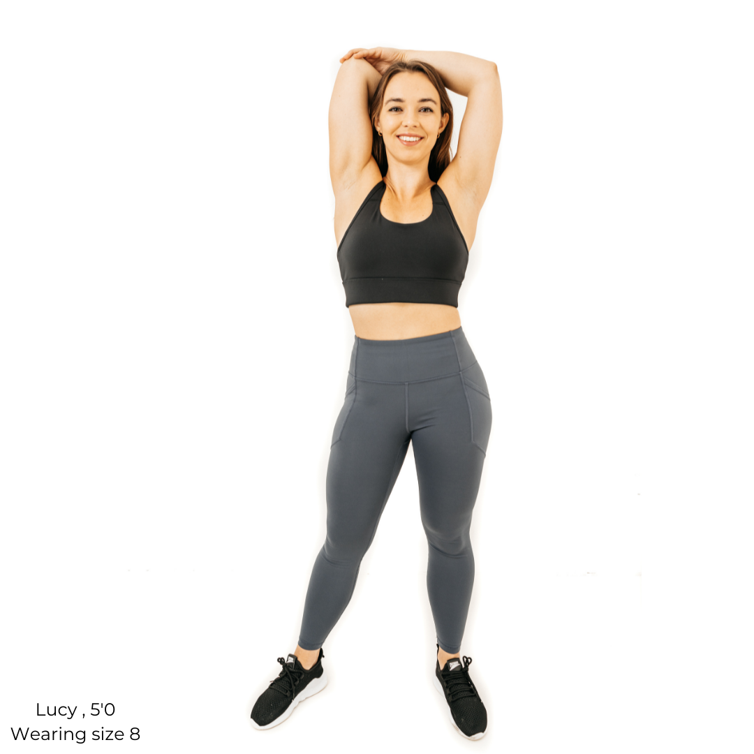 Threadbare Fitness Petite gym leggings with pocket detail in gray heather