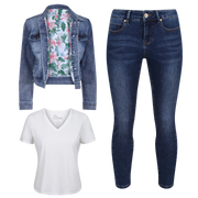 Denim Jacket + Kate Jeans + T-shirt Outfit